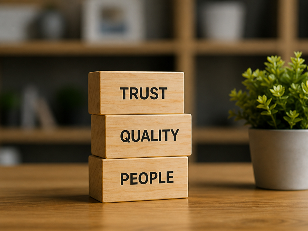 Business values trust quality people first Sahu Group philosophy